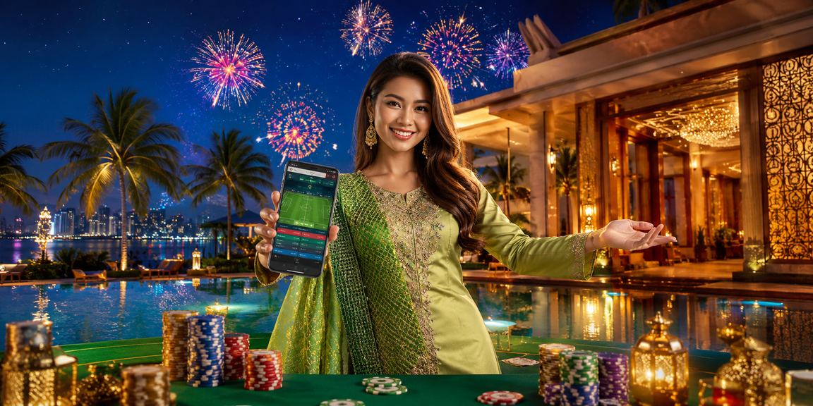 Pemain di Kuala Lumpur menikmati permainan kasino mudah alih semasa perayaan Hari Raya
